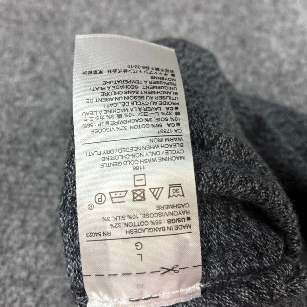 Banana Republic Mens Gray Silk Cashmere Blend V-Neck Sweater Large Premium Luxe